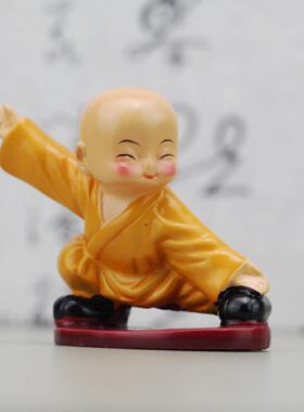 打拳功夫小和尚汽车摆件家居装饰