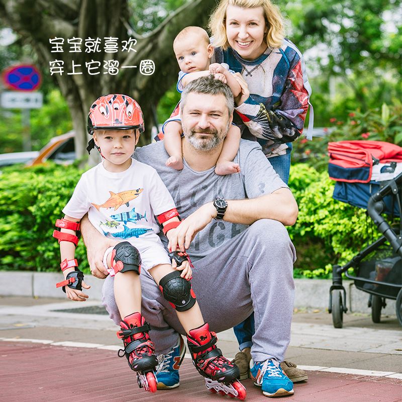 美洲狮儿童轮滑鞋全套装溜冰鞋初学者旱冰鞋男女中大童滑冰鞋可调