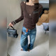 十三粥暗夜叙语性感小众微透毛衫打底衫女法式蕾丝薄内衣两件套