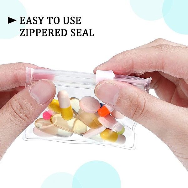 5pcs Pill Pouch Bags Zippered Pill Pouch Reusable Clear - 图3