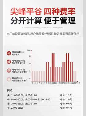 紫微三相多功能电表峰平谷尖四分时电能表复费率380V智能电度表