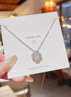 精致小方块灵动钛钢项链日韩简约时尚气质个性百搭锁骨链甜美项饰