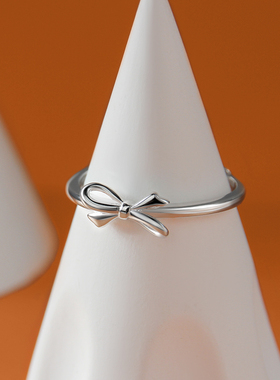 925银甜美蝴蝶结戒指小众新潮流