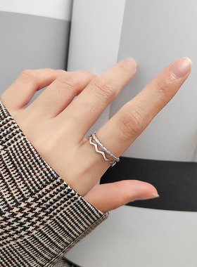 安少S925纯银开口戒精致简约潮款