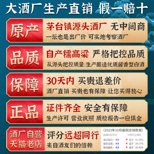茅味2号 贵州老酒厂酱香型白酒53度纯粮食散装大曲高粱10斤桶装 - 图3