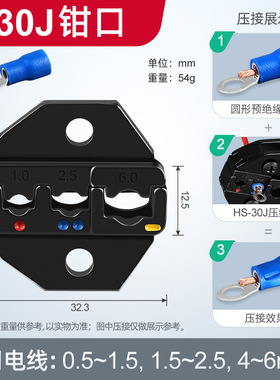 HS系列钳口 电工手动工具压线钳配件模具模口 冷压端子压接钳钳头