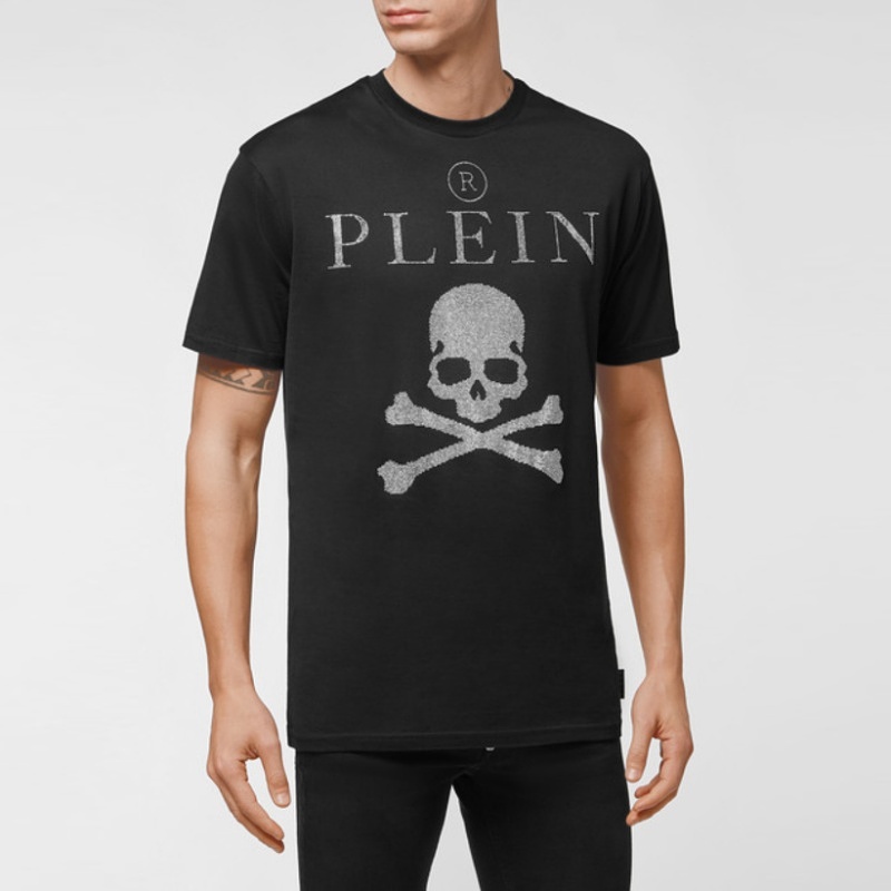 PHILIPP PLEIN/PP T恤 男女同款骷髅圆领T恤 - 图0