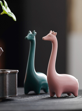 长颈鹿茶宠创意小摆件家居