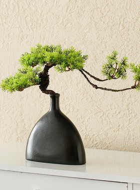 新中式仿真花迎客松树枝树藤假花