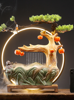 柿柿如意招财流水摆件家居