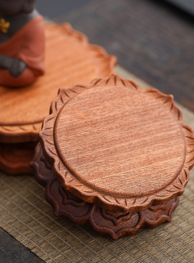 莲花托架花梨木红木圆形