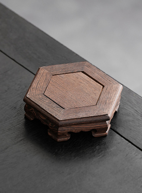 木雕长正方形花瓶摆件佛像盘香炉倒流香炉底座鸡翅木质实木托架