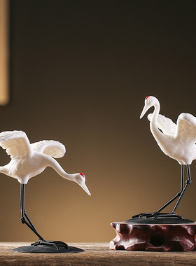 白瓷仙鹤创意动物摆件