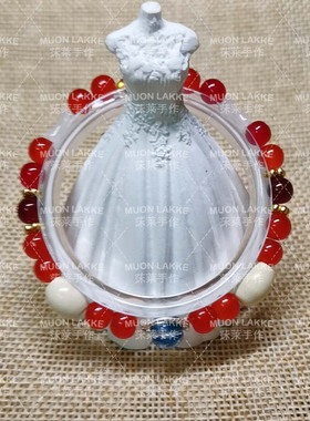 MUON LAKKE/友利奈绪-原创夏洛特人物印象手链松石小润珠红色礼物
