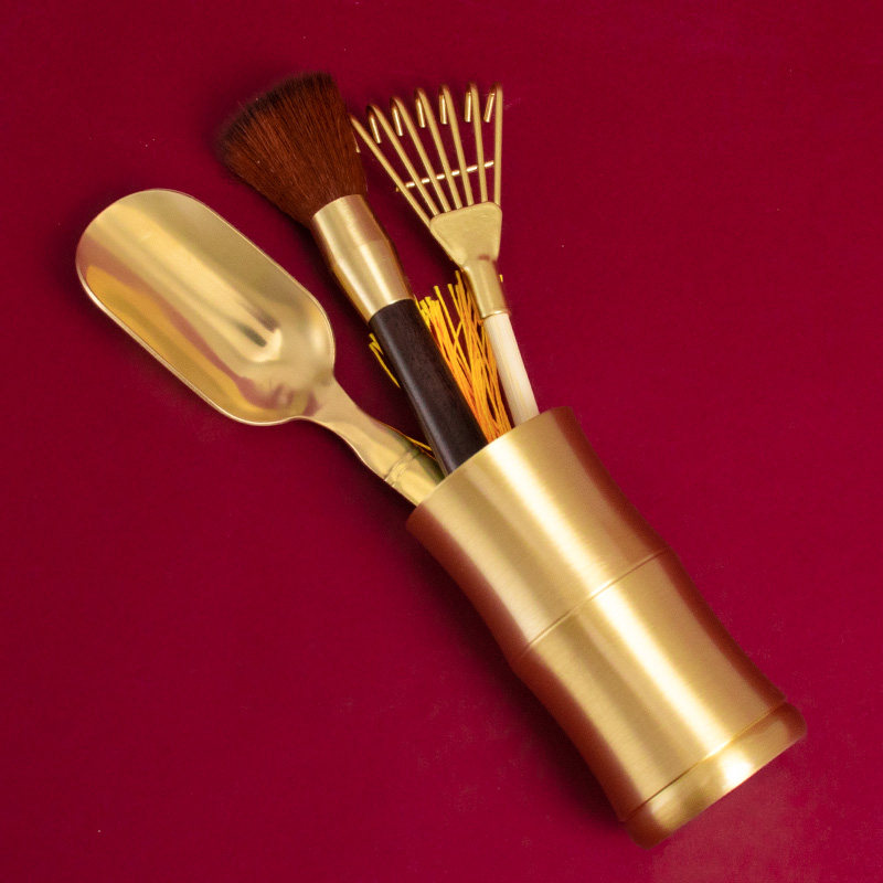 香炉清理工具铜香灰铲子佛尘扫香灰压铜勺香灰耙家用佛堂清洁套装,淘宝优惠券,粉丝福利购,淘宝优惠卷