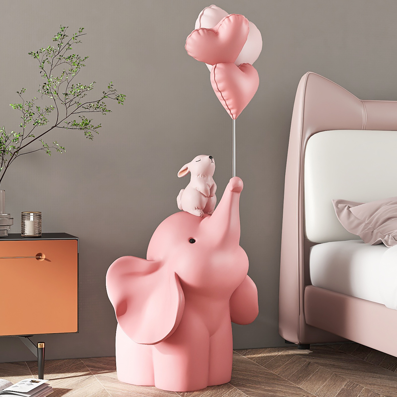 奶油风大型大象落地摆件客厅沙发电视柜旁轻奢装饰品乔迁新居礼品,淘宝优惠券,粉丝福利购,淘宝优惠卷