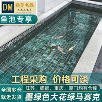 Ink Green Natural Marble Large Flower Green Stone Mosaic Tiles Courtyard View Pool Swimming Pool Fish Pool Sticker Brick