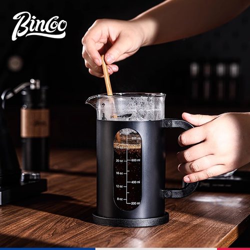 Bincoo法压壶家用煮咖啡过滤式器具玻璃刻度冷萃咖啡手冲壶打奶泡 - 图2