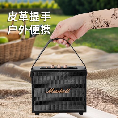 复古木质手提蓝牙音箱大音量户外广场舞音响家用重低音炮便携式 - 图0