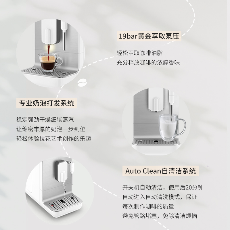 SMEG/斯麦格BCC02全自动咖啡机意式打奶泡拉花研磨一体家用办公室 - 图2