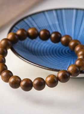 2026沉香木佛珠文玩手串凝脂玉单圈手链男女情侣款简约文艺复古民