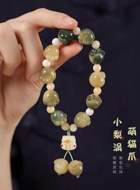 2026可爱软萌猫爪生日礼物菩提根新款小梨涡猫爪福气猫穗子女手串