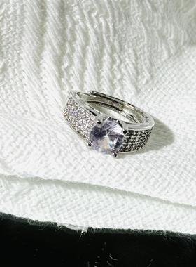 2025高颜值莫桑钻男戒D色高净度莫桑石男女结婚对戒婚戒日常牛头