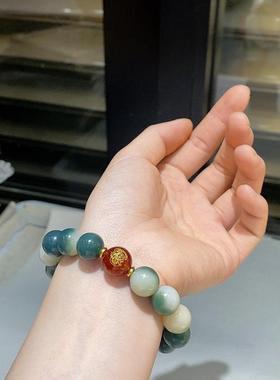 2026蓝色菩提飘花手串文玩盘玩手串男女款饰品老型珠手持