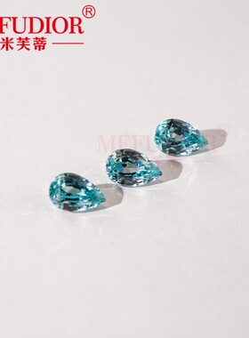 帕拉伊巴水滴培育宝石裸石蓝色梨形合成钻石工厂批发饰品配饰珠宝