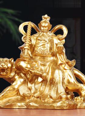 赵公明神像摆件骑虎武财神爷家用客厅装饰店铺公司乔迁开业工艺品