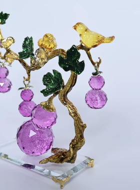 水晶5福葫芦摆件家居装饰品办公室桌面小摆设