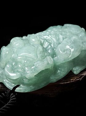 天然A货翡翠霸王皮丘貔犰貔貅貔恘招财运护身符挂件挂坠项链吊坠