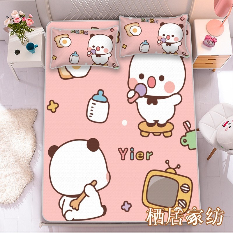 卡通一二布布凉席女孩可爱夏季冰丝席空调席子学生宿舍1.0m可机洗,淘宝优惠券,粉丝福利购,淘宝优惠卷