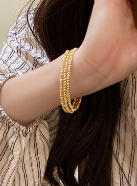 蹦迪珠三圈开口手镯女