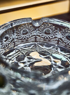 捷克BOHEMIA进口水晶玻璃高档烟灰缸茶几样板房客厅烟缸创意摆件