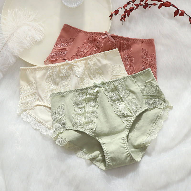 纯棉内裤女中腰2024新款无痕大码全棉裆包臀时尚性感蕾丝女生短裤,淘宝优惠券,粉丝福利购,淘宝优惠卷