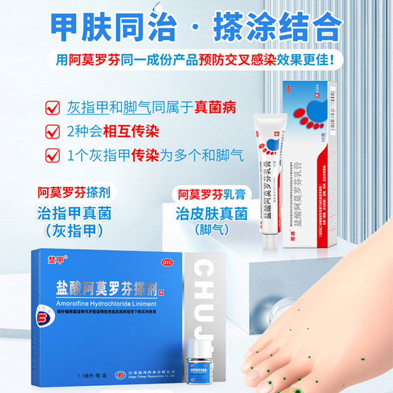 楚甲盐酸阿莫罗芬搽剂正品专用药 福录寿大药房癣症