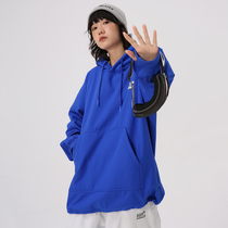 EASTSKIING Klein blue veneer flat flower 3L gush waterproof ski sweatshirt oversize wind male and female