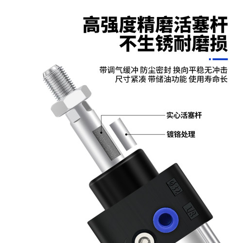 SC可调整行程气动气缸SCJ32/40/50/63/80/100/125*25-75-125-300 - 图0