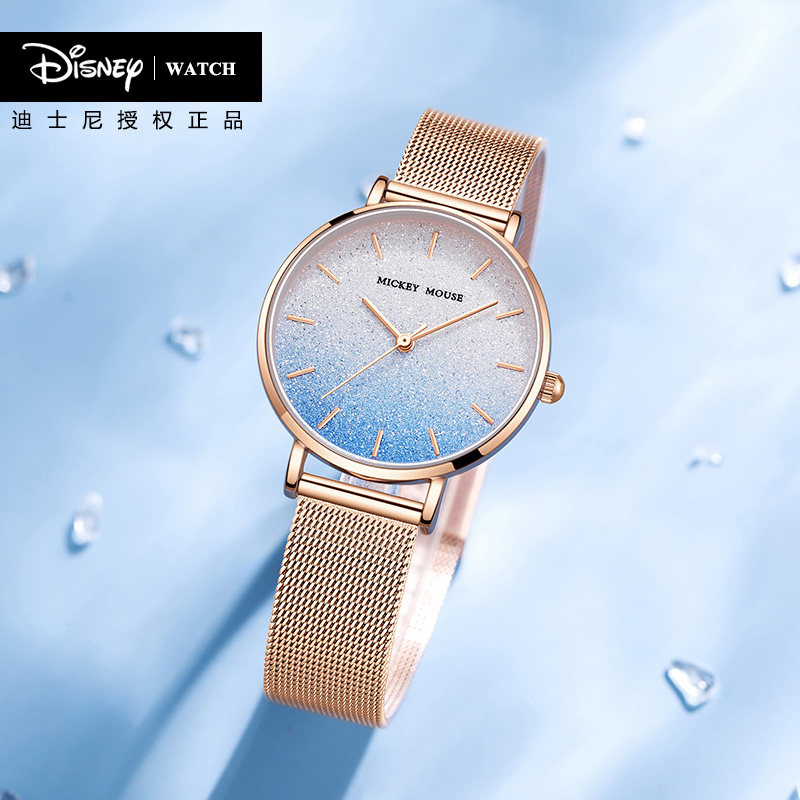 迪士尼新款学生复古简约女士感手表 珂丽莱手表国产腕表