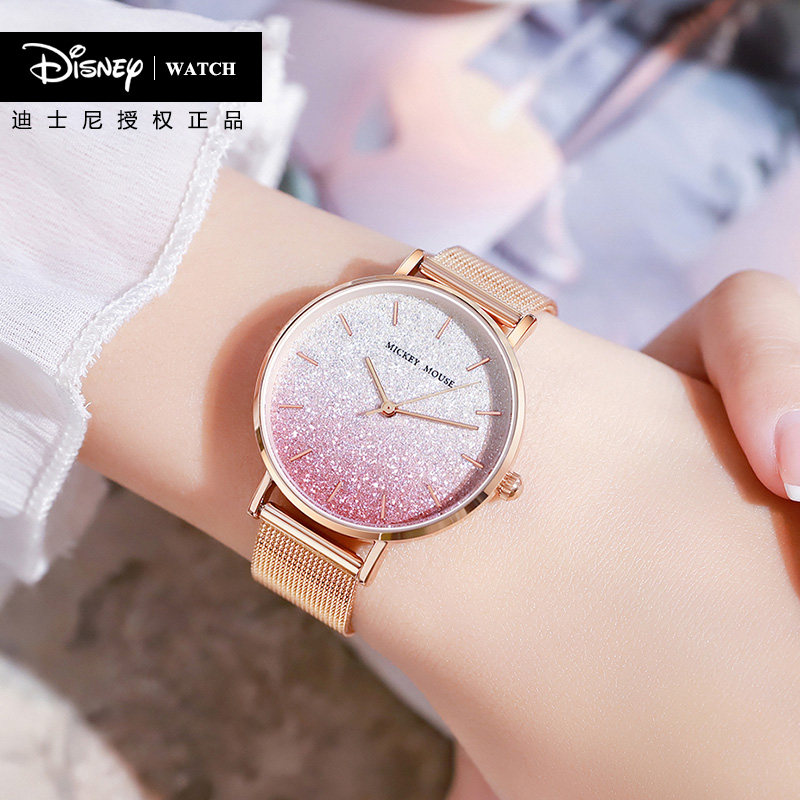 迪士尼新款学生复古简约女士感手表 珂丽莱手表国产腕表
