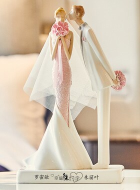 家居婚庆人物摆件新人结婚纪念日礼品床头实用装饰品夜灯创意