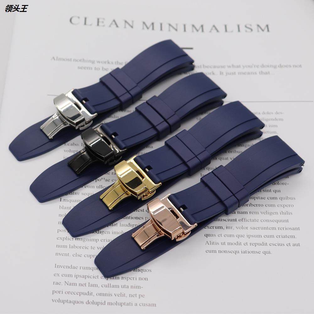 氟橡胶手表带蝴蝶扣 男款运动代用绿水鬼华为GT精工快拆表带22mm