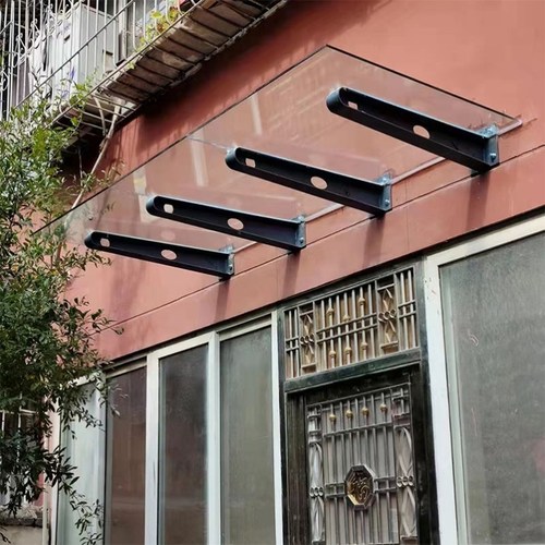 碳钢/不锈钢雨蓬钢梁雨搭支架牛腿玻璃雨棚幕墙爪配件T型H型定制 - 图1