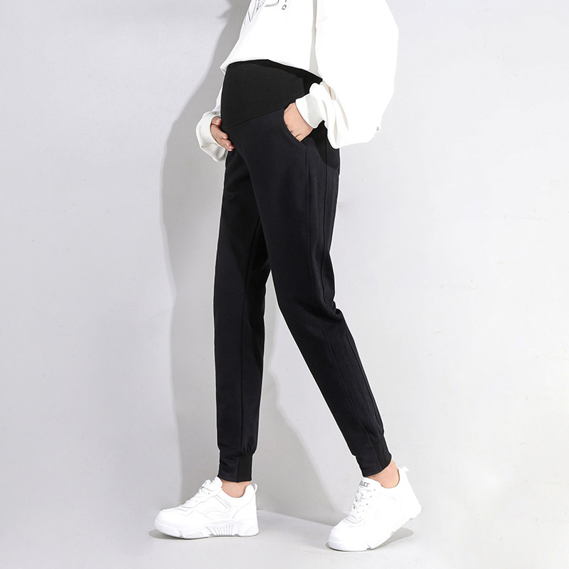 孕妇裤春秋外穿加长宽松托腹哈伦裤 翎露孕妇打底裤