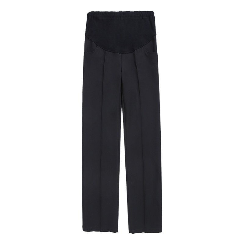 孕妇西装裤春秋新款直筒宽松托腹裤 翎露孕妇直筒裤