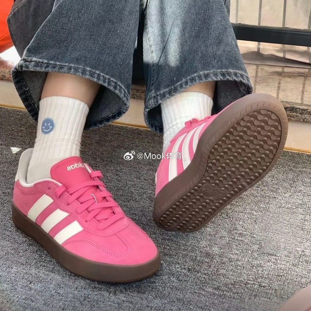 adidas阿迪达斯女鞋BARRED粉色低帮舒适耐磨运动休闲板鞋 JQ4237,淘宝优惠券,粉丝福利购,淘宝优惠卷