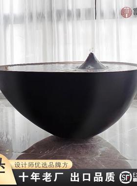 创意现代简约室内外庭院会所酒店售楼部落地循环流水景观摆件喷泉