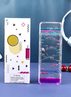 抖音潮流油漏抖之家沙漏创意液体水滴漏水彩双色液体油滴摆件梦幻