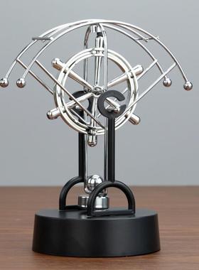 金属永动仪器牛顿摆创意舵手手电筒磁性浮动摇臂办公室装饰装饰品